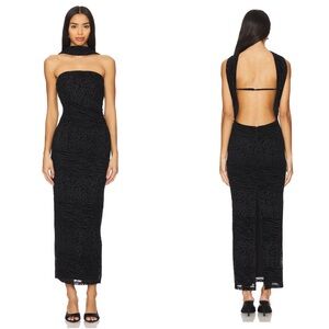 NEW Runaway The Label Alessi Midi Dress in Black